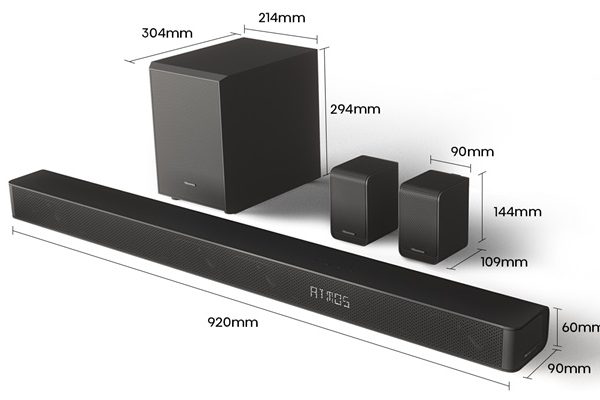 HISENSE SOUNDBAR AX5100G 5.1 CHANNEL 340W SOUND BAR WITH SUBWOOFER (AX5100G)